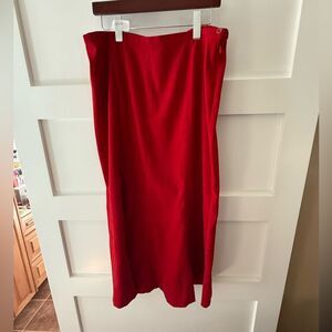 Vintage JM Collection Vibrant Red Maxi Skirt fits 14